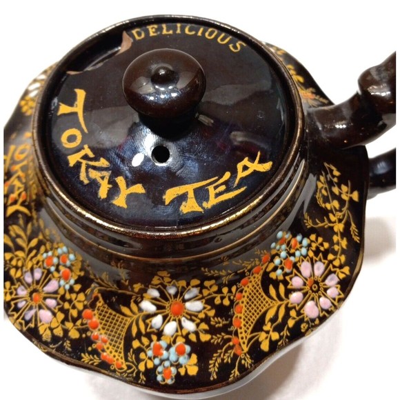 Price Bros England M&M  No 371 Tokay Tea Vintage Tea Pot FLAW 7 Inches Tall - Picture 2 of 7